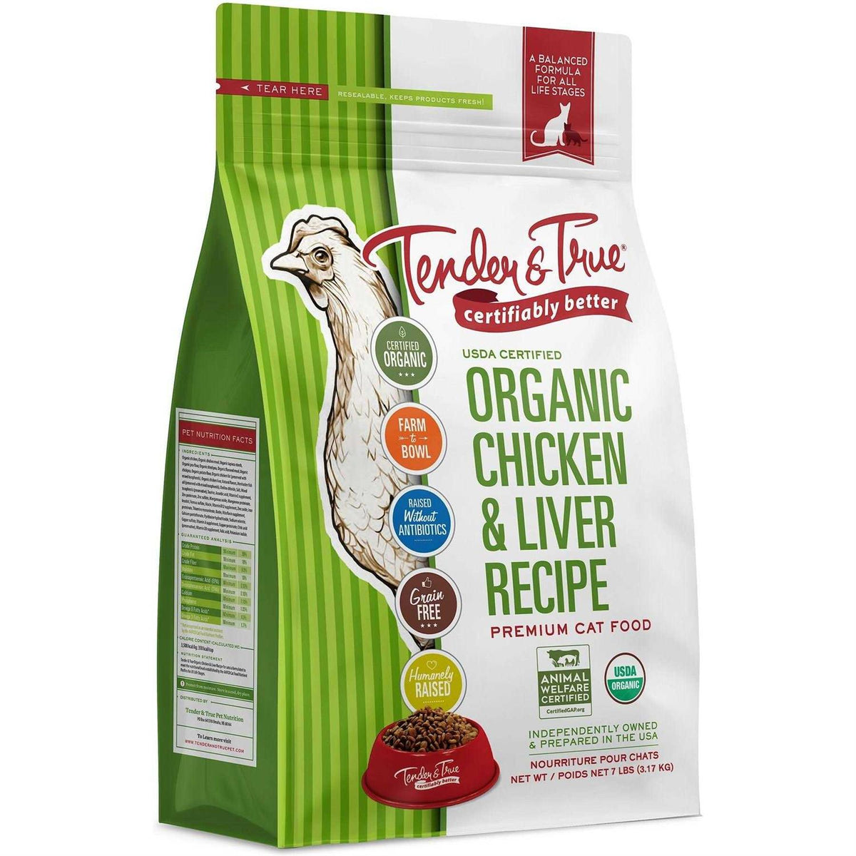 Organic Chicken & Liver Recipe Dry Cat Food M10668