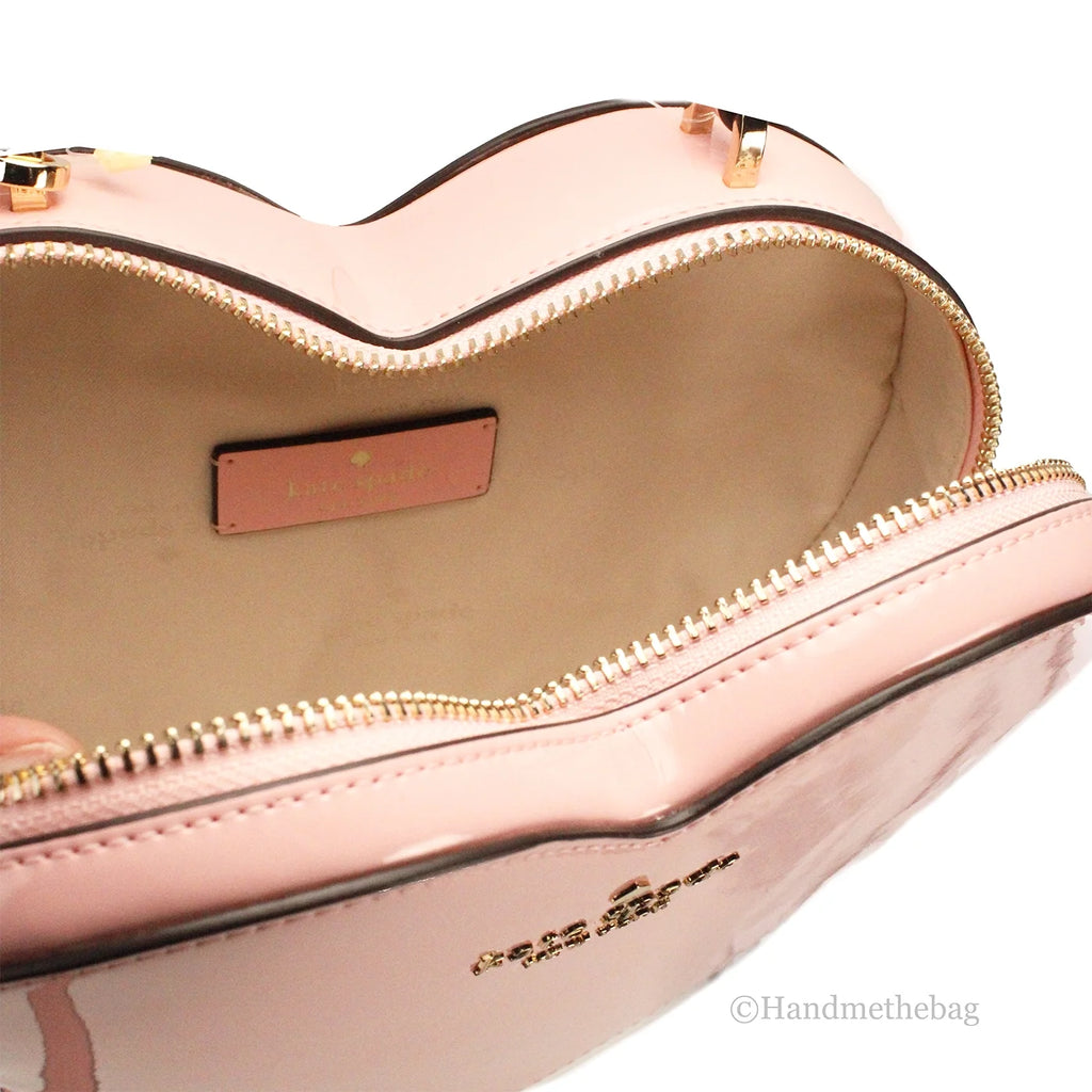 Patent Leather Top Handle Heart Crossbody Bag W53841