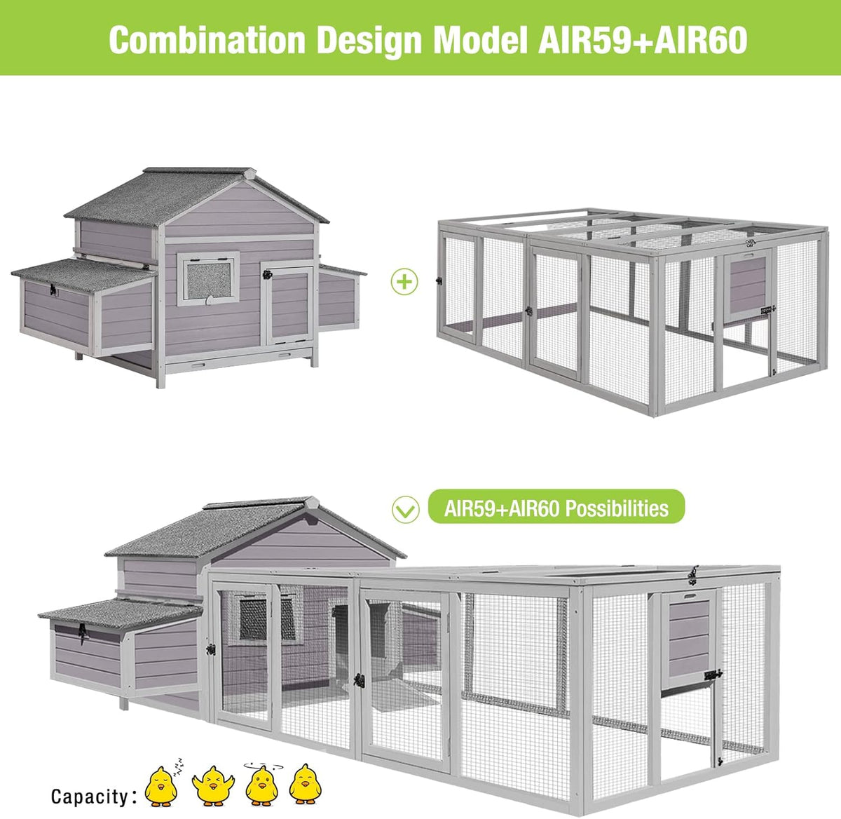 Chicken Coop Wooden Hen House with Large Nesting Box A55116