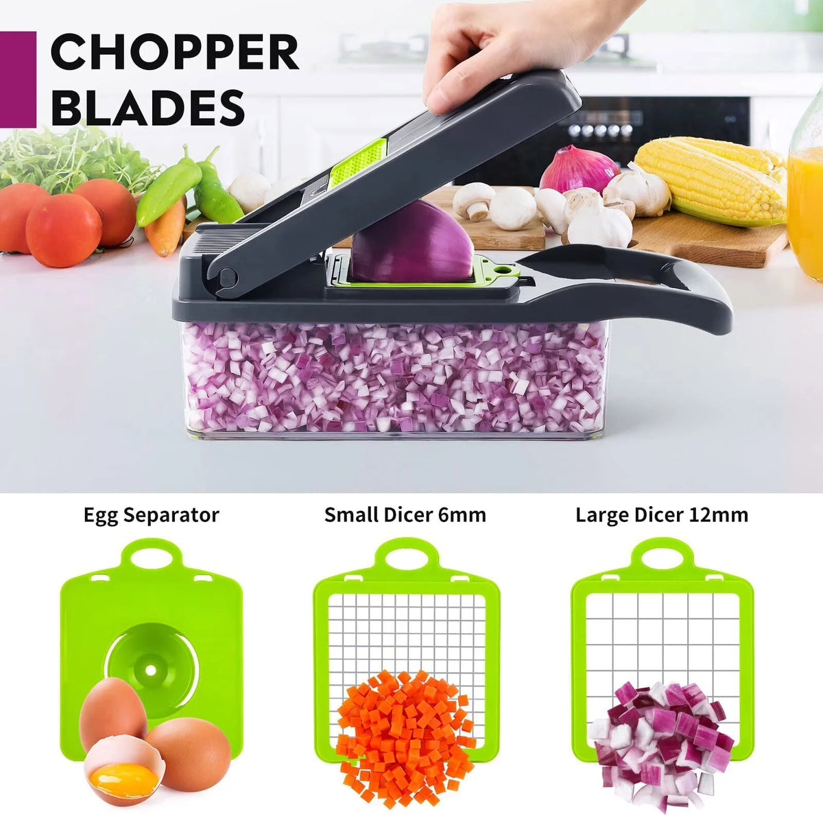 Vegetable Chopper Mandoline Slicer Food Dicer with Container G2947