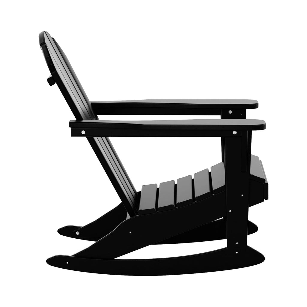 Black 2 Piece Outdoor Rocking Chair Set with Side Table S344094