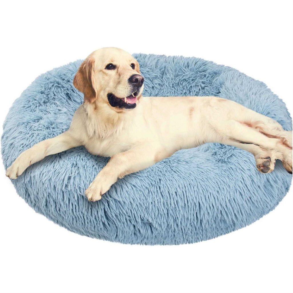 Round Washable Calming Dog Bed Q77195