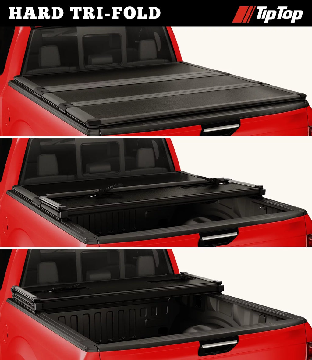 Tri-Fold Hard Tonneau Cover Truck Bed FRP 6.6ft Bed P652