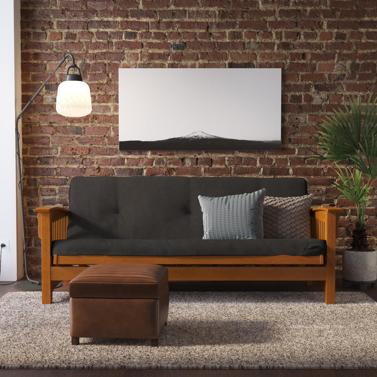 6 Inch Blue Microfiber Futon Mattress J2870