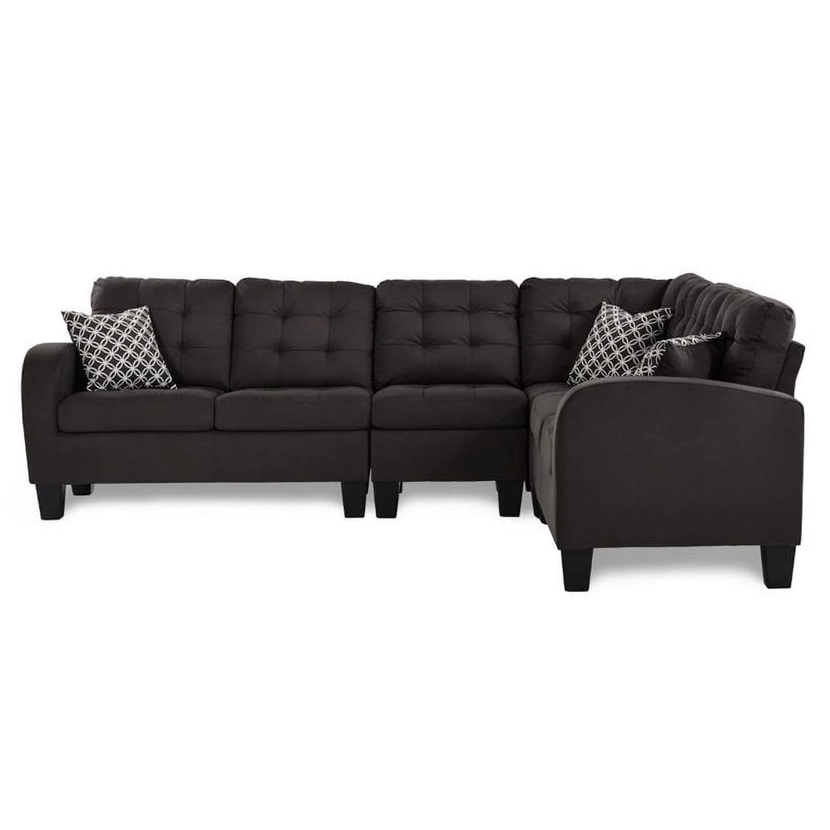 Upholstered Reversible Sectional Sofa in Chocolate J8294