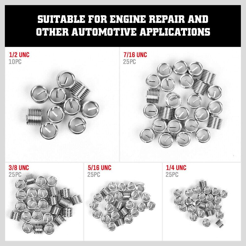 131Pc SAE Thread Repair Kit, HSS Drill Helicoil Repair Kit A22094