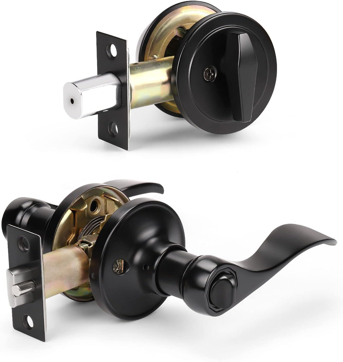 10 Pack Matte Black Passage Door Lever Sets R724856