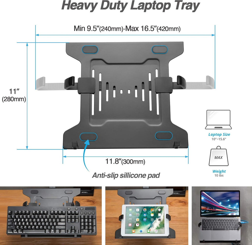 Laptop and Monitor Stand with 2 Full Motion Adjustable Arms P1735