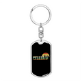 Stainless Steel or 18k Gold Swivel Dog Tag Keychain N727073