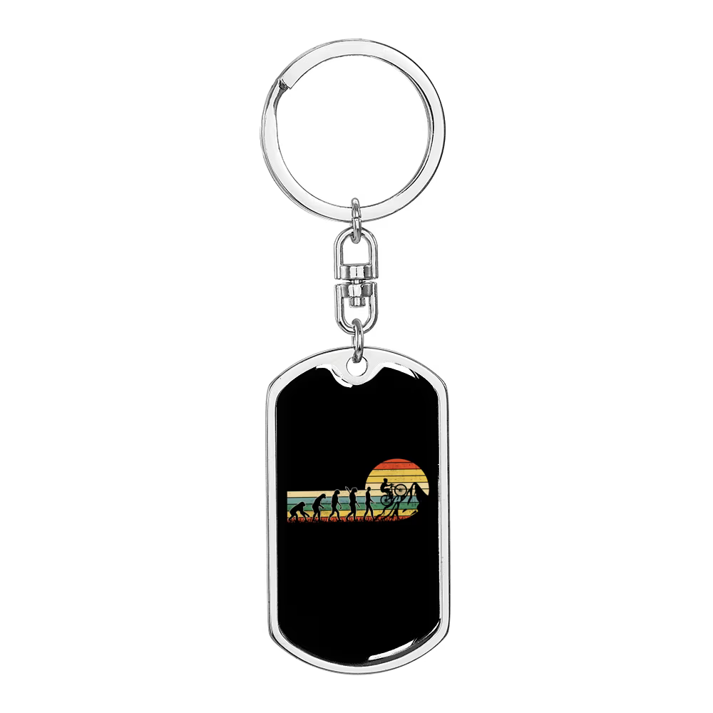 Stainless Steel or 18k Gold Swivel Dog Tag Keychain N727073