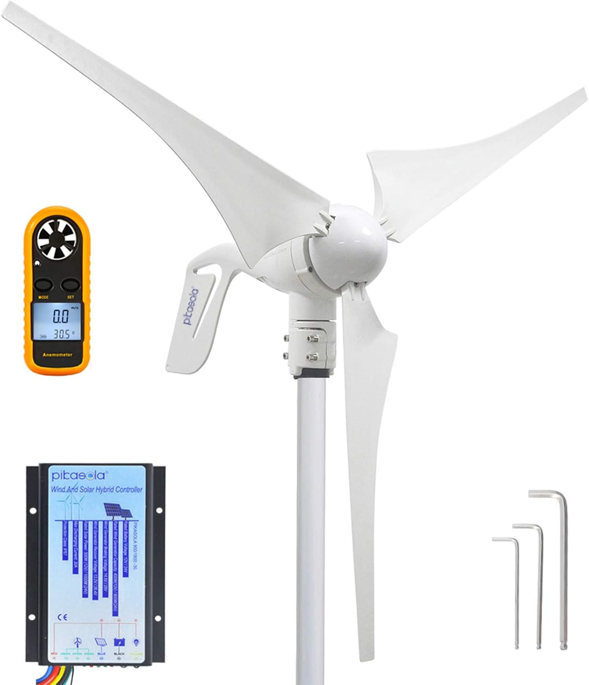 12V 400W Wind Turbine Generator with 30A Hybrid Charge Controller Q29070