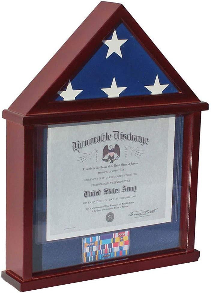 Display Case Military Shadow Box Certificate Frame fits Folded Flag J117770