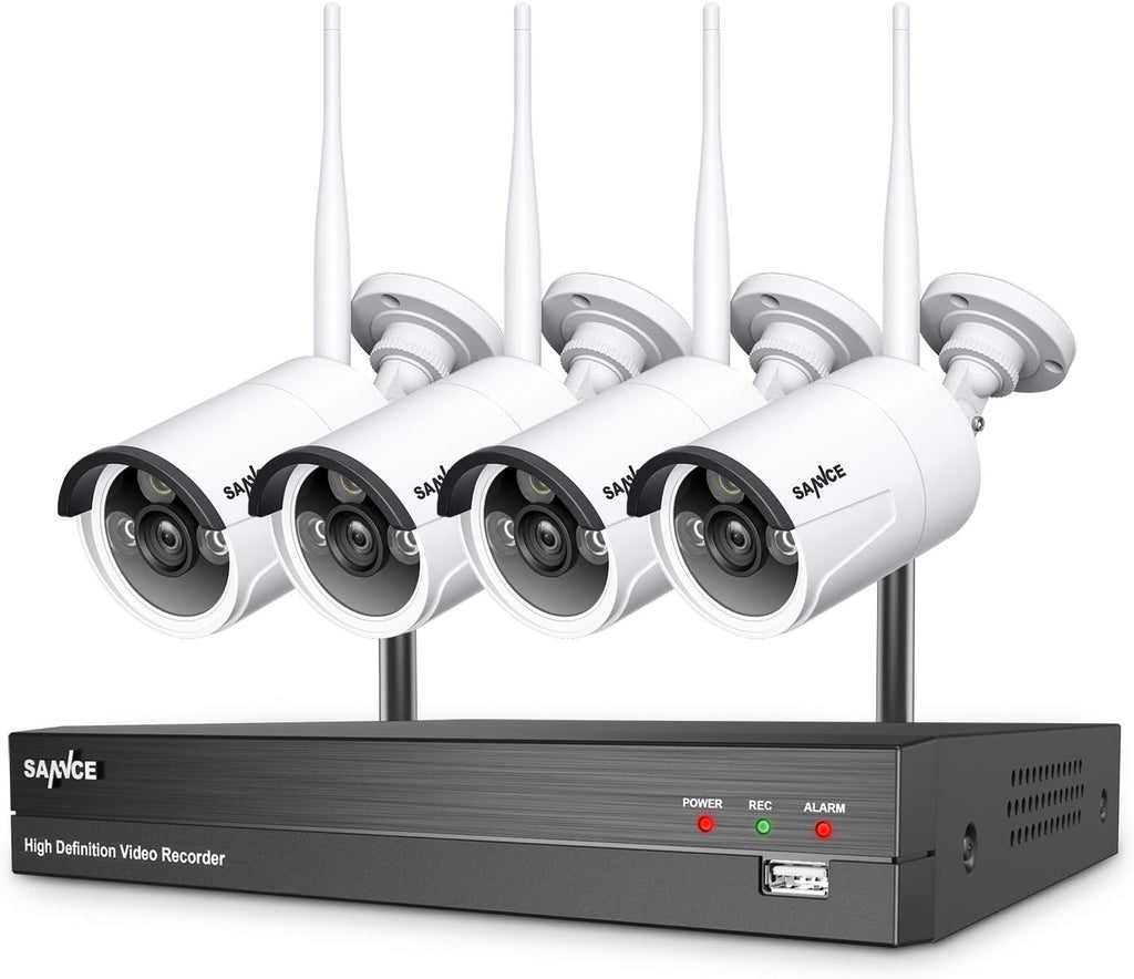 1080p 8 Channel Wireless Security Camera System with 4 Pcs Outdoor IP Cameras T874