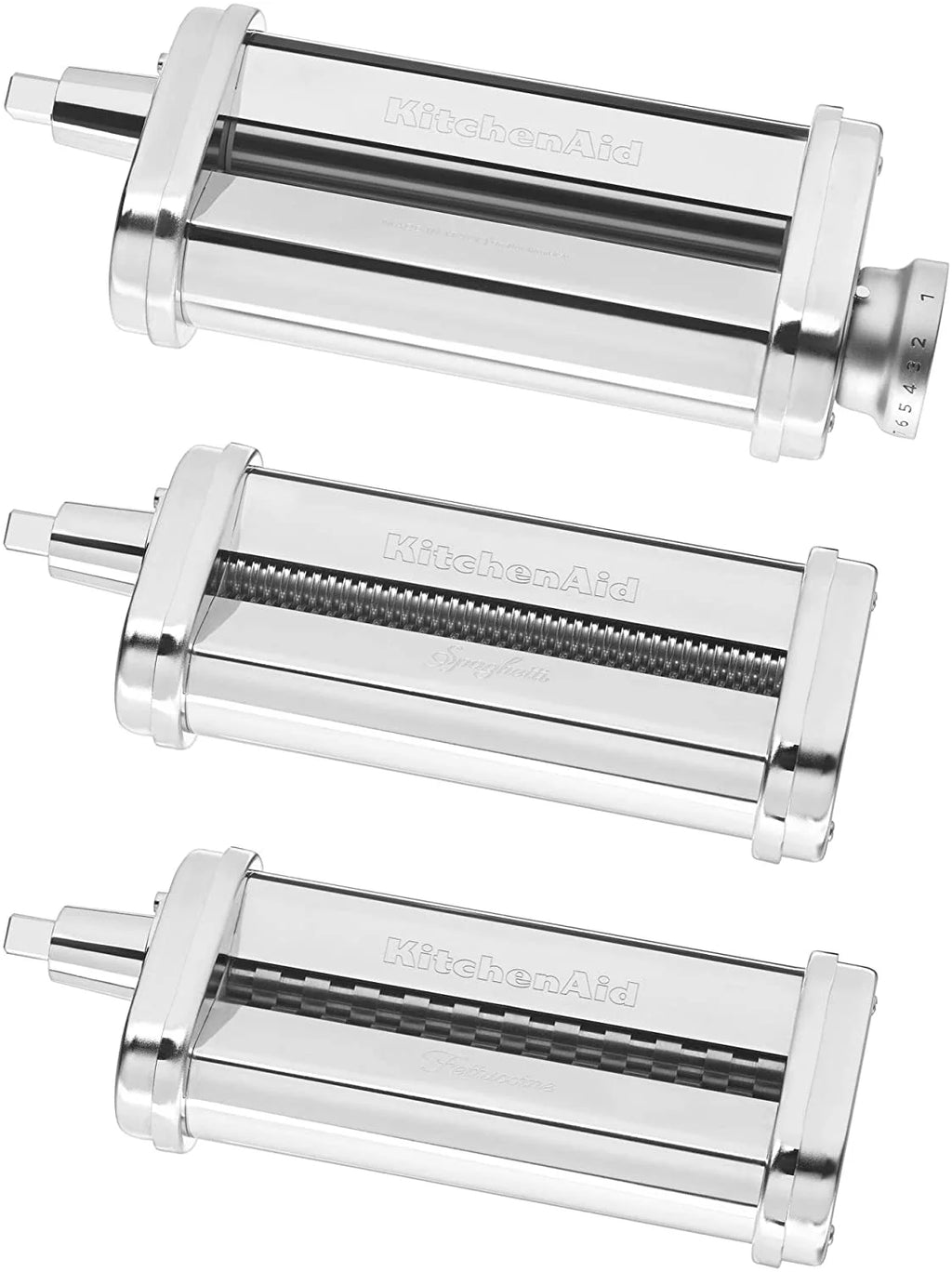 White Pasta Press Attachment with 6 Interchangeable Pasta Plates P9146