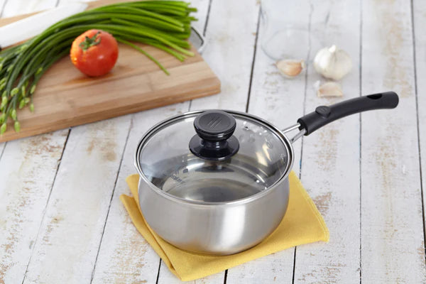 Stainless-Steel Sauce Pan with Glass Lid 18cm D4868
