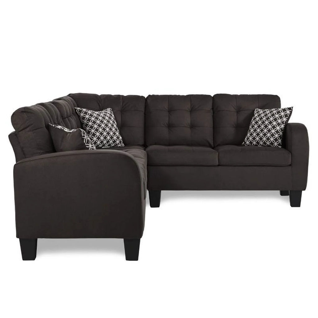Upholstered Reversible Sectional Sofa in Chocolate J8294