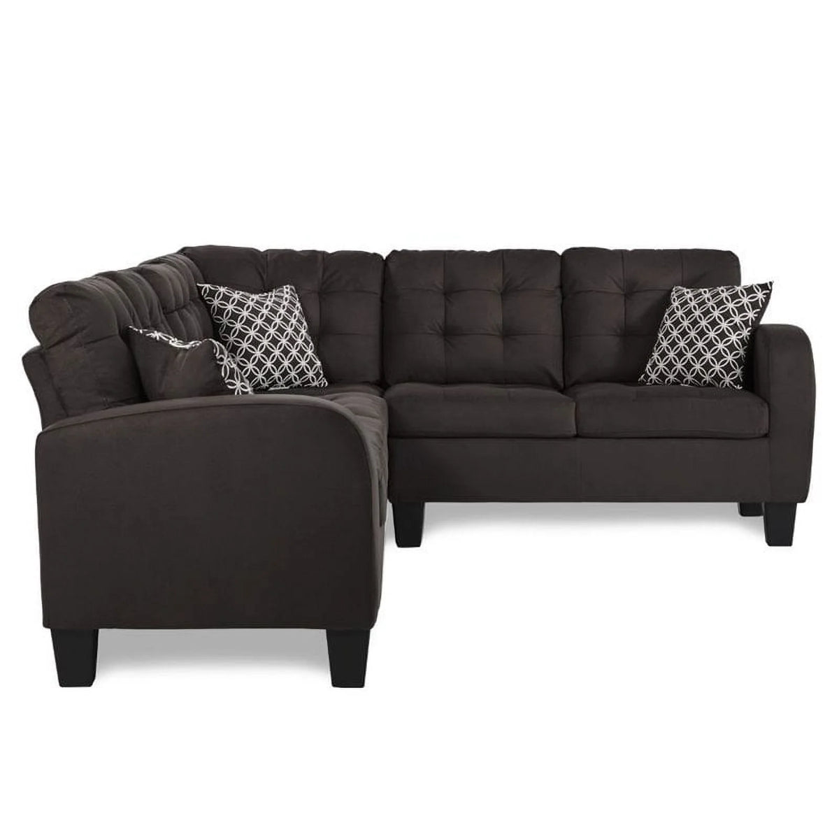 Upholstered Reversible Sectional Sofa in Chocolate J8294