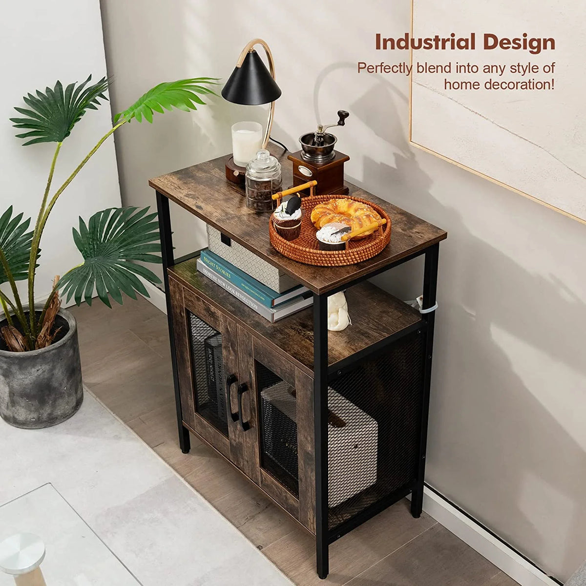 Wine Bar Cabinet with Detachable Wine Rack and Glass Holder B890155