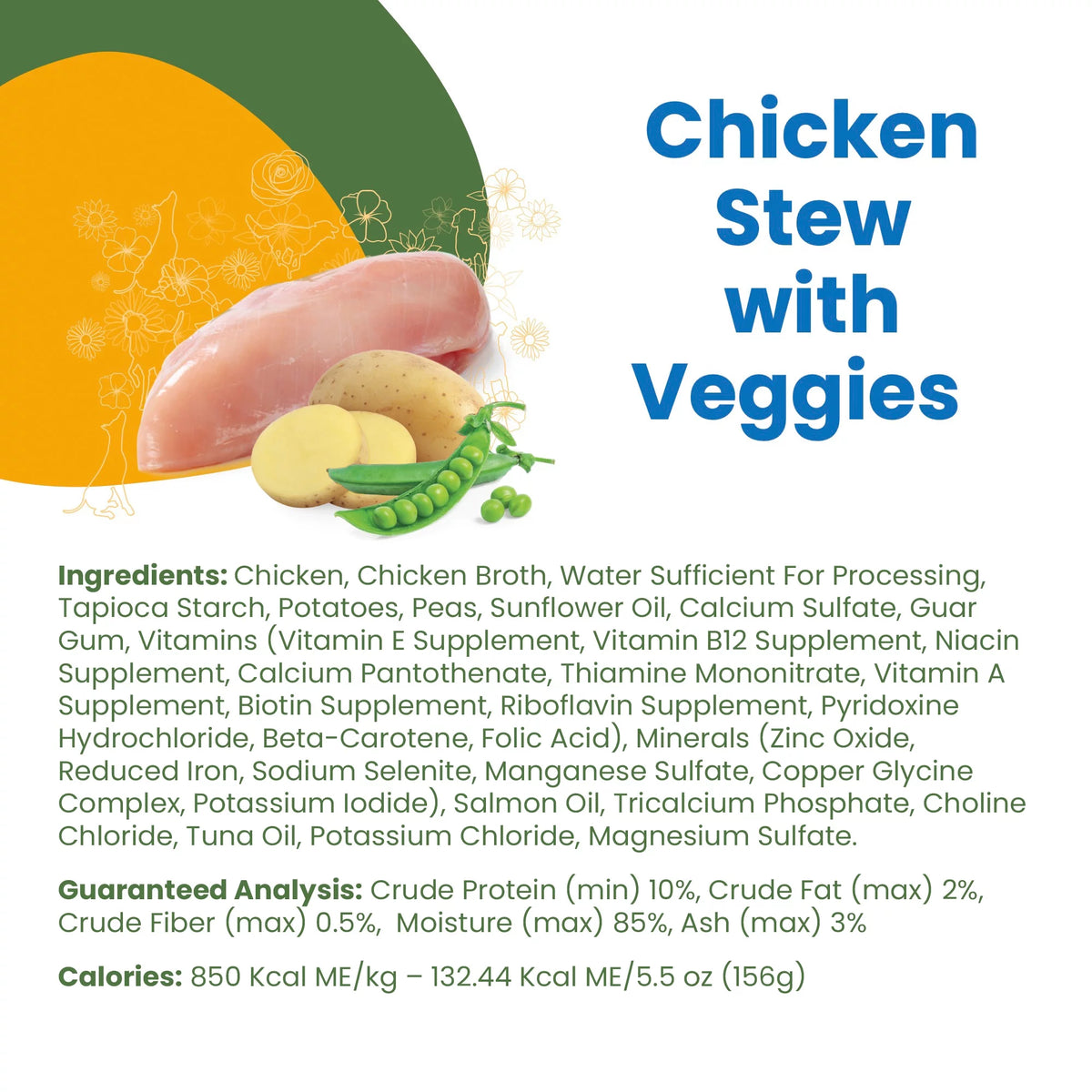 Chicken Stew With Veggies In Gravy 12 Pack 5.5 oz Cans Grain Free Adult Dog Wet Food T48825