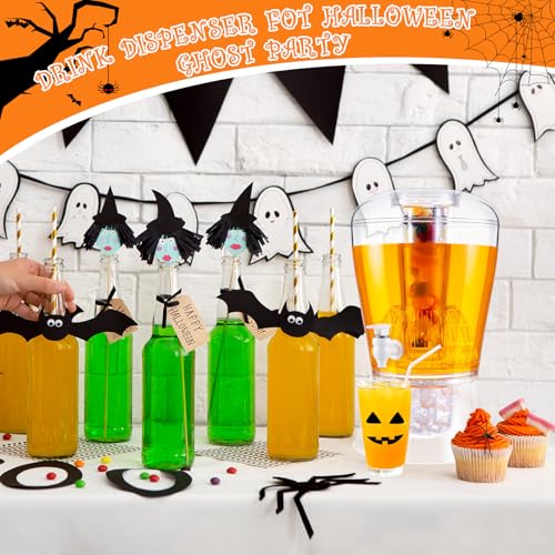 2 Pieces 6.8 L Acrylic Beverage Dispenser with Ice Core and Spigot U961625
