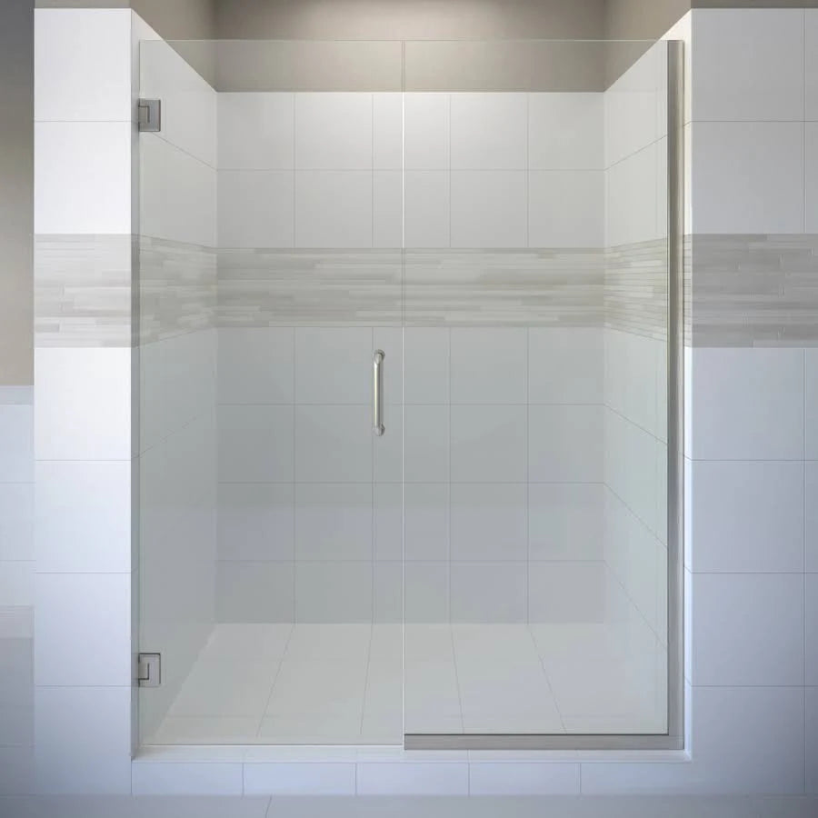 72x22 High x 47x22 Wide Pivot Frameless Shower Door with Brushed Nickel A8120