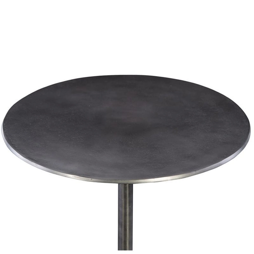 Modern Industrial Accent Table in Antique Nickel Z487