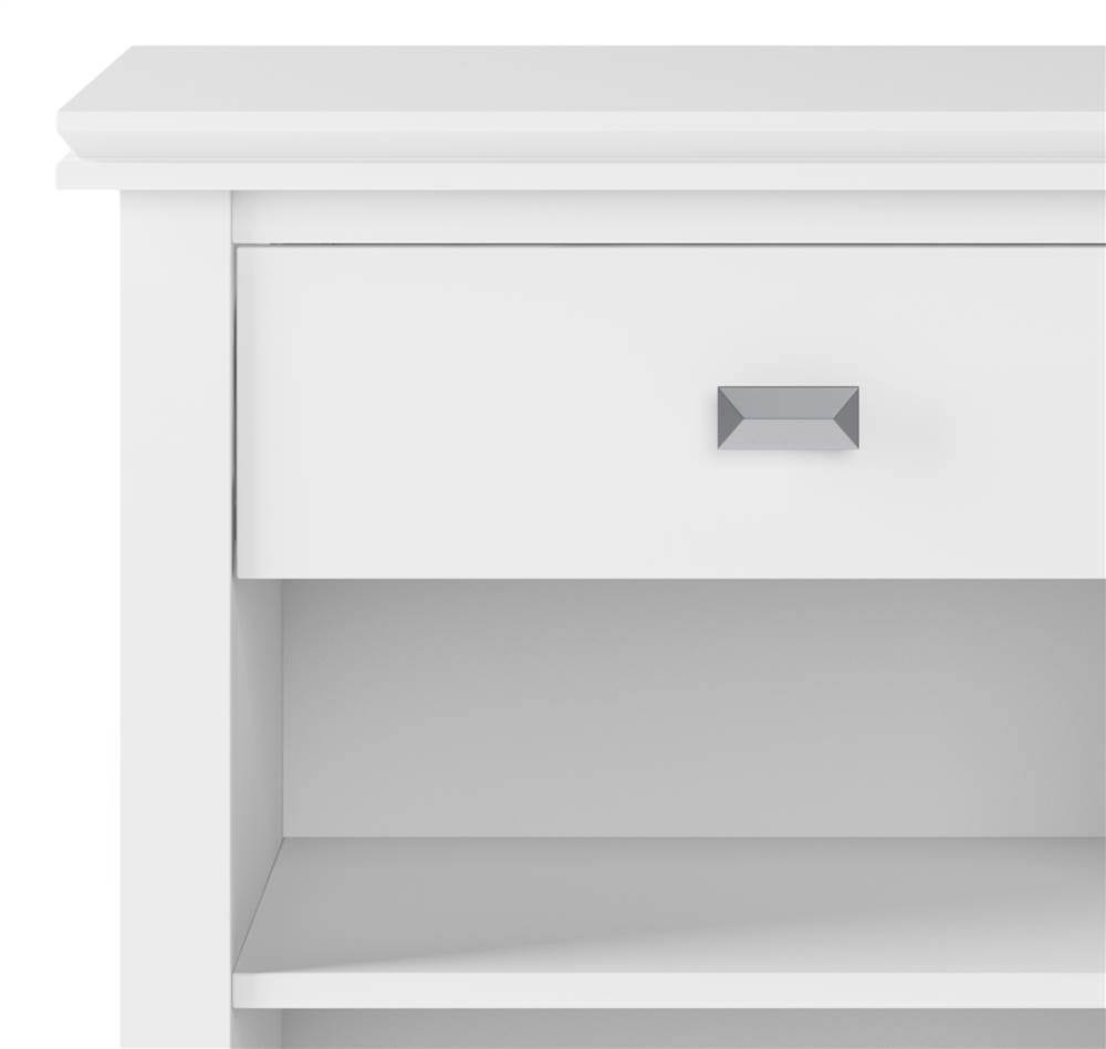 White Solid Wood Bedside Table Q981313