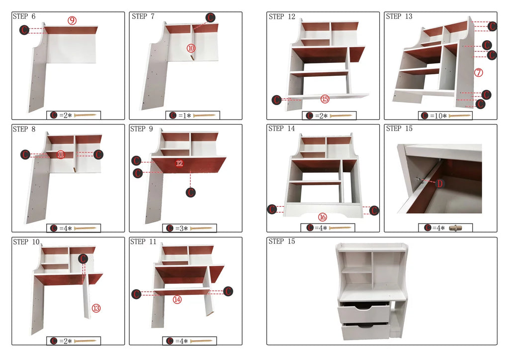 White 2 Drawer Bedside Table D282