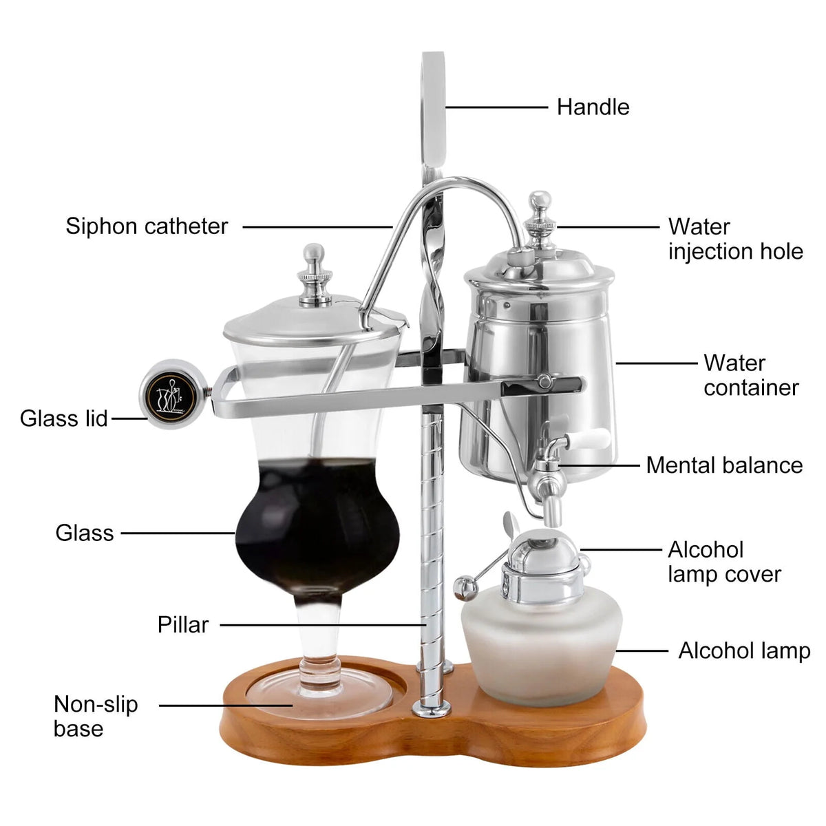 4-Cup Belgian Syphon Coffee Maker Set C530386