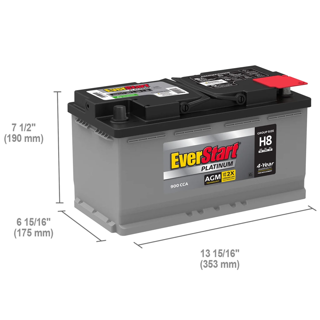 Platinum AGM Battery Group Size H8 12 Volt 900 CCA I23870