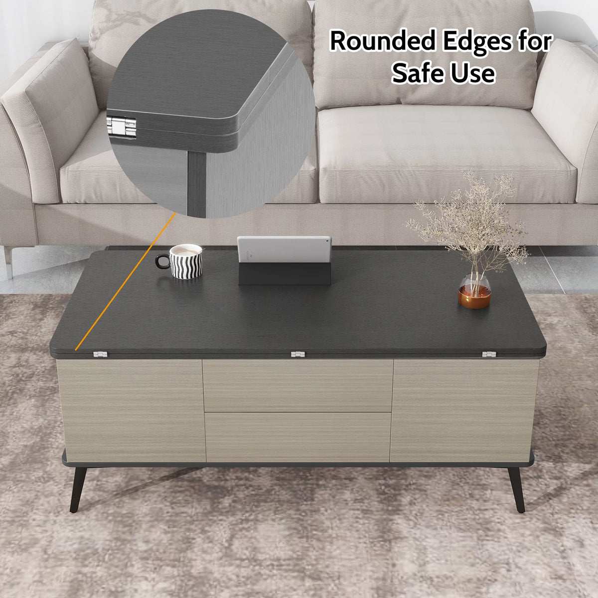 5 Pieces Lift Top Coffee Table Set with Storage F524913