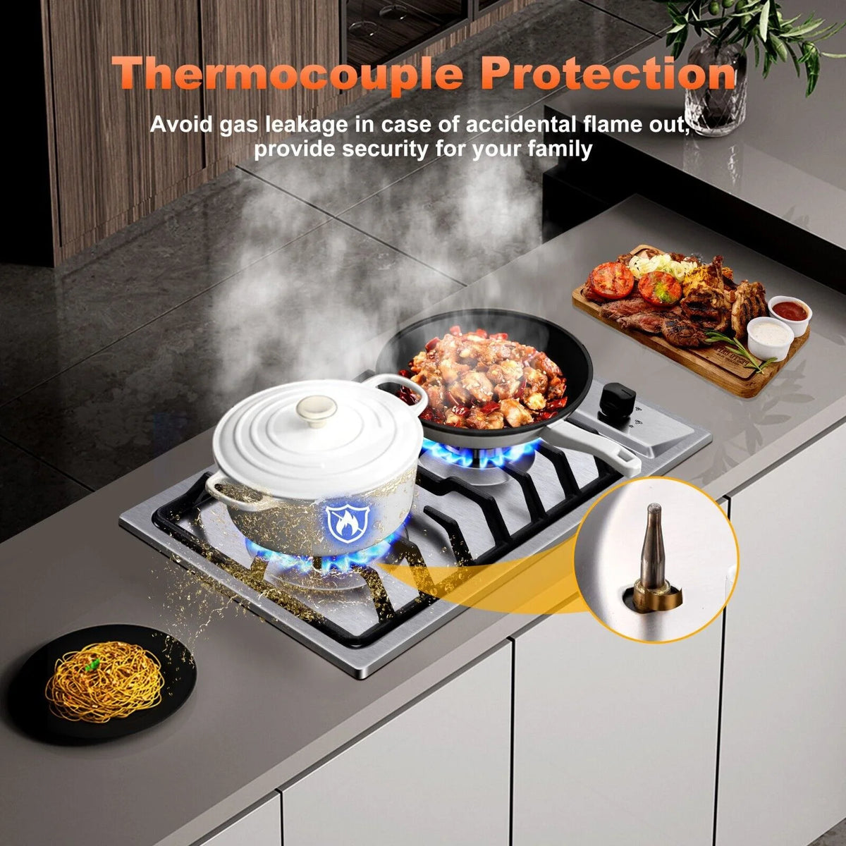 2-Burner 12 inch Stainless Steel Gas Cooktop X272