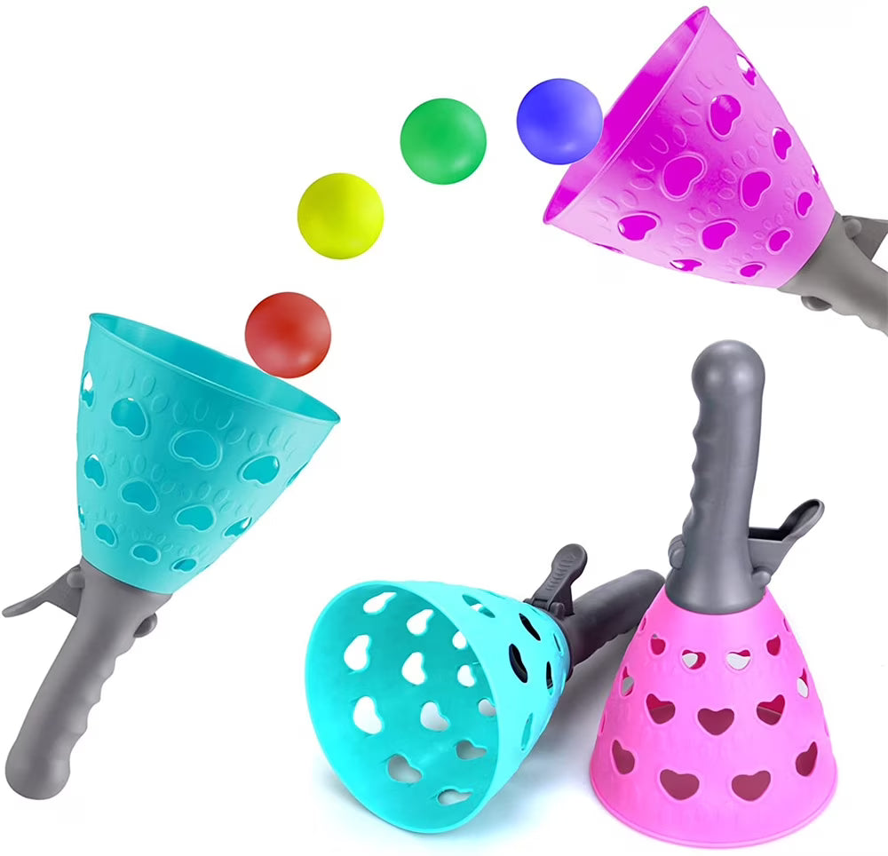 Pop-Pass-Catch Ball Game with 2 Catch Launcher Baskets and 4 Balls M343704