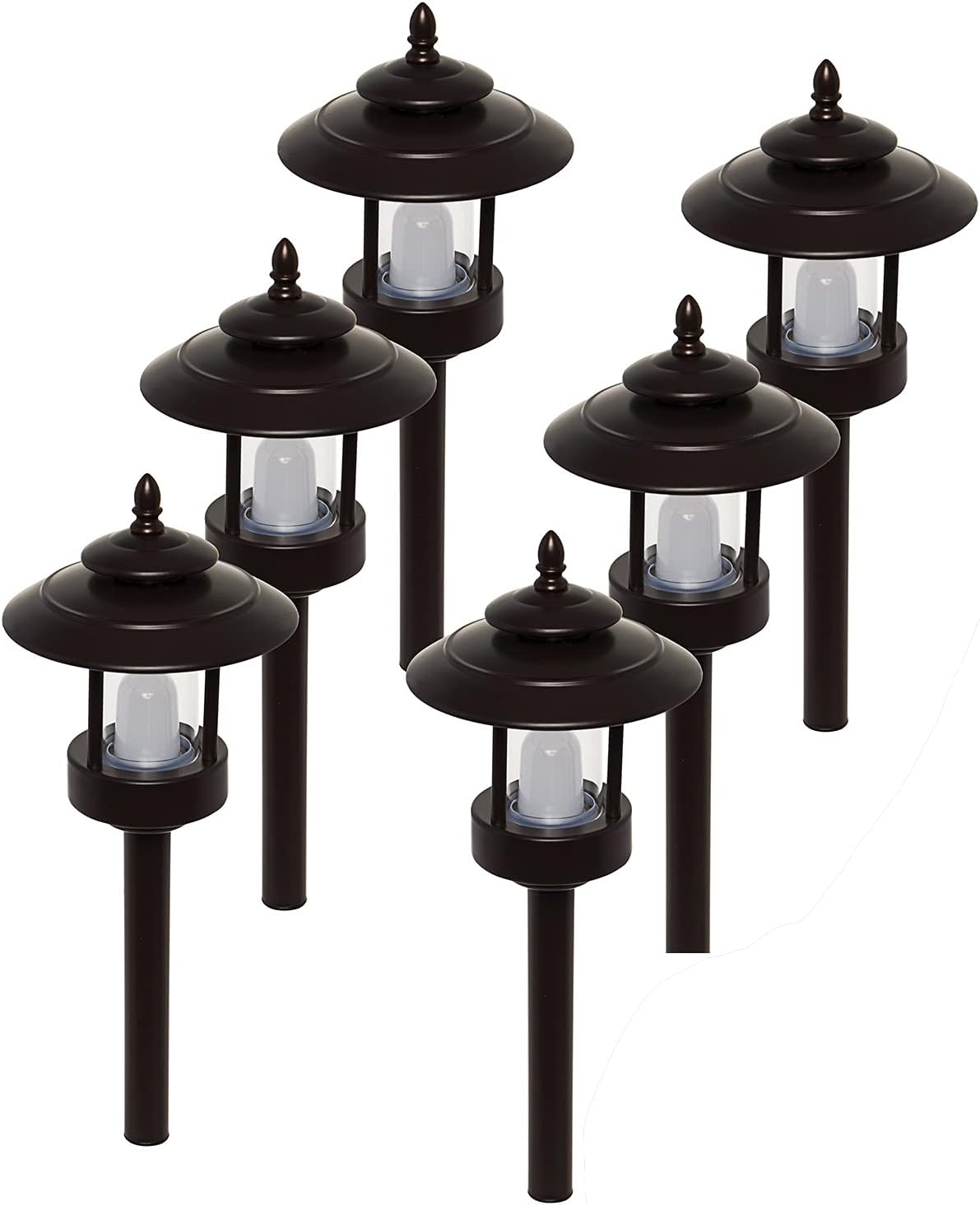 6 Pack Low Voltage Multi-Color LED Pathway Light Landscape Kit F8202