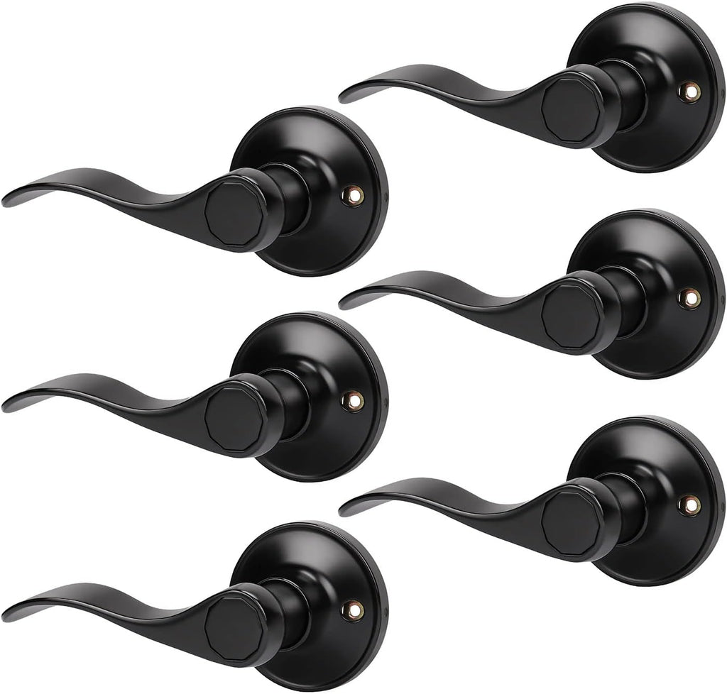 10 Pack Matte Black Passage Door Lever Sets R724856