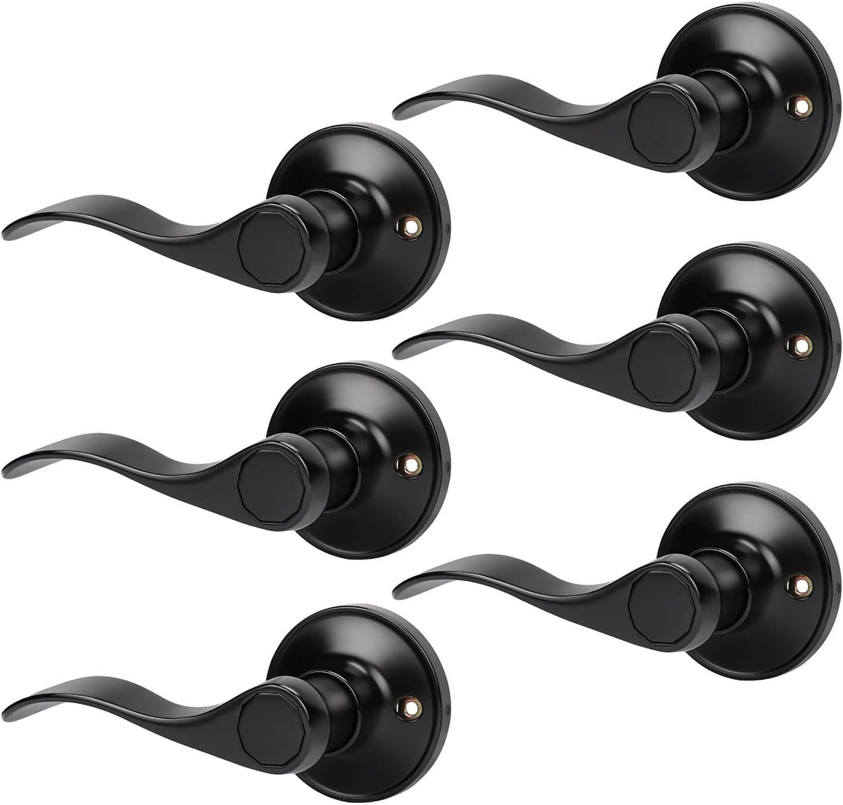 10 Pack Matte Black Passage Door Lever Sets R724856