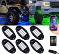 RGB LED Rock Lights Multicolor Underglow Light Kit 6 Pods Pack of 2 U303538