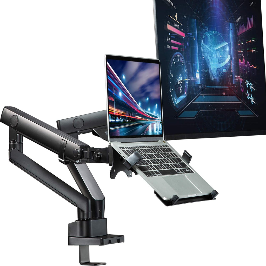 Laptop and Monitor Stand with 2 Full Motion Adjustable Arms P1735