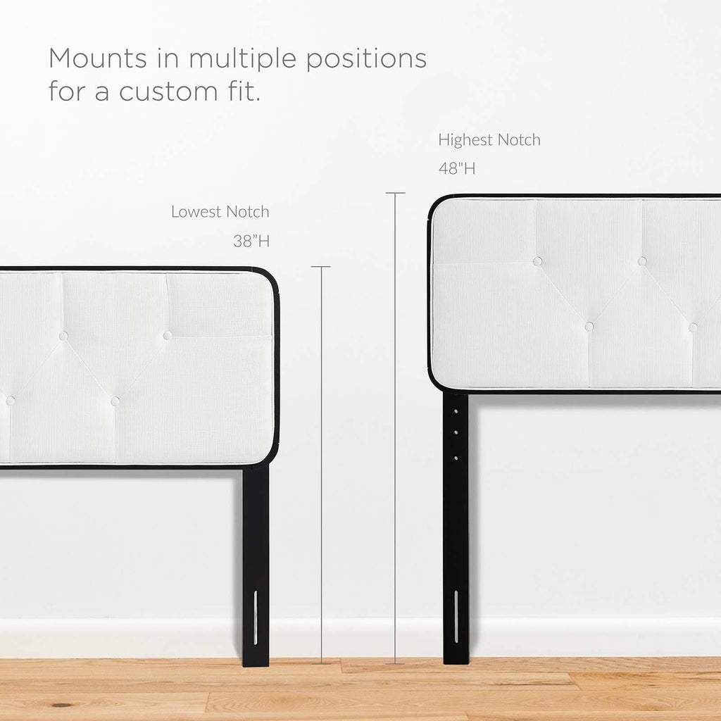 Tufted Twin Fabric and Wood Headboard Y686