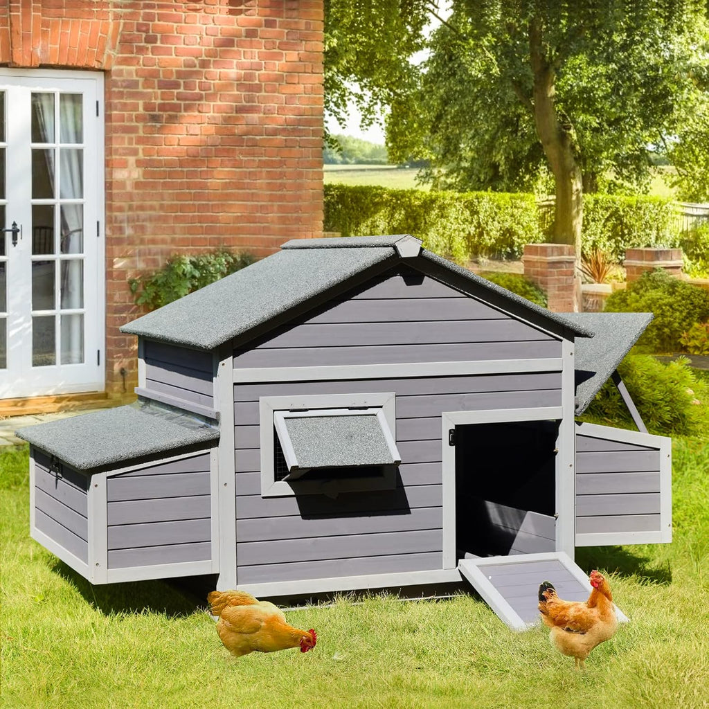 Chicken Coop Wooden Hen House with Large Nesting Box A55116