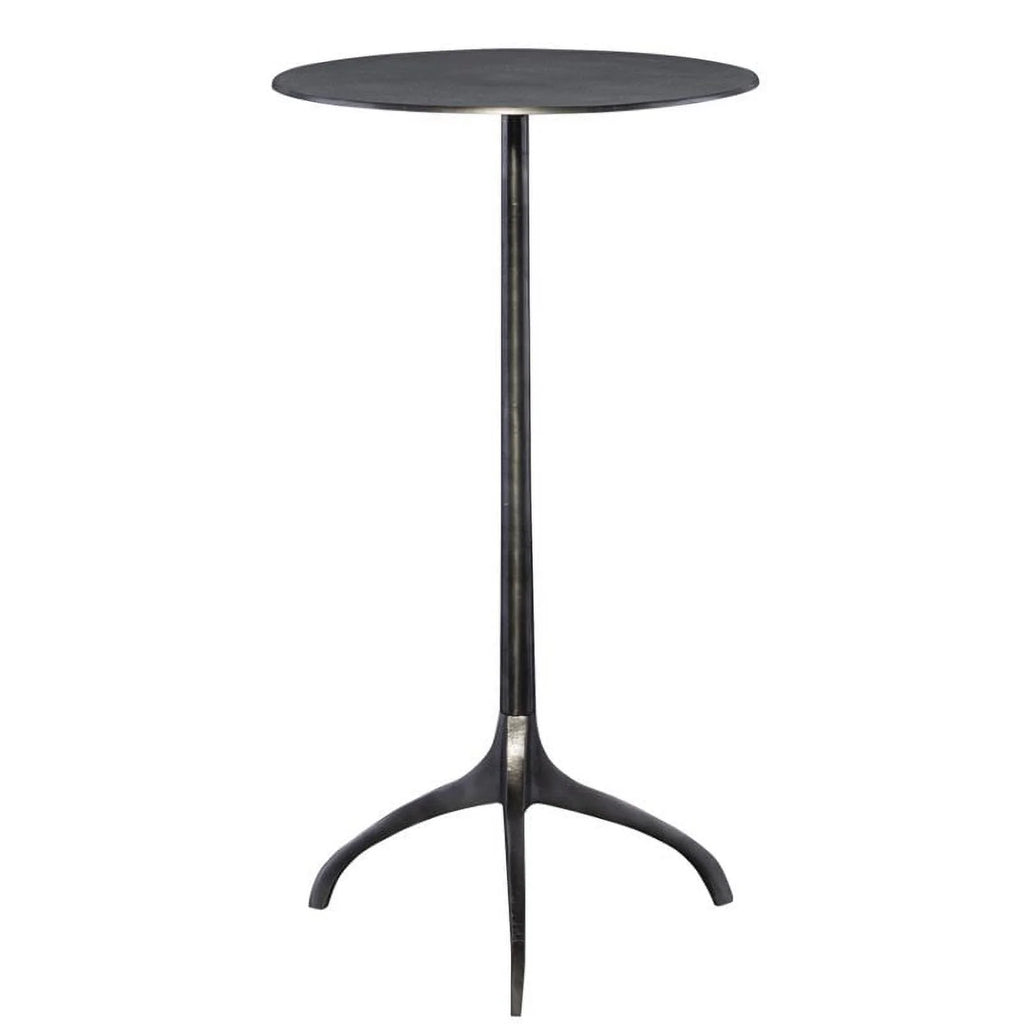 Modern Industrial Accent Table in Antique Nickel Z487