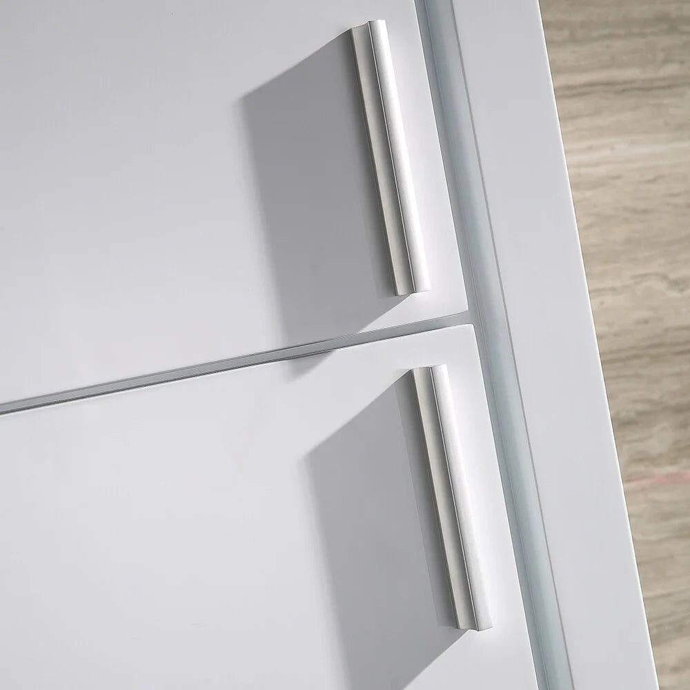 White Bathroom Linen Side Cabinet with 2 Doors Q614054