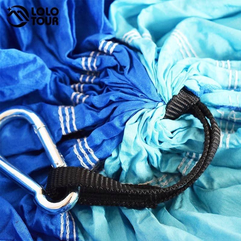 Pink Blue Portable Hammock Tent with Straps and Carabiners Q3104