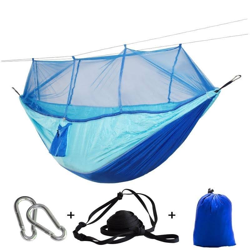 Pink Blue Portable Hammock Tent with Straps and Carabiners Q3104