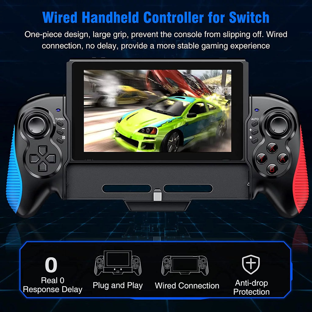One-Piece Joypad Controller with Adjustable TURBO and Dual Motor Vibration O81006