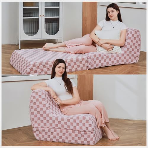 Checkerboard Fleece Bean Bag Chair T267675