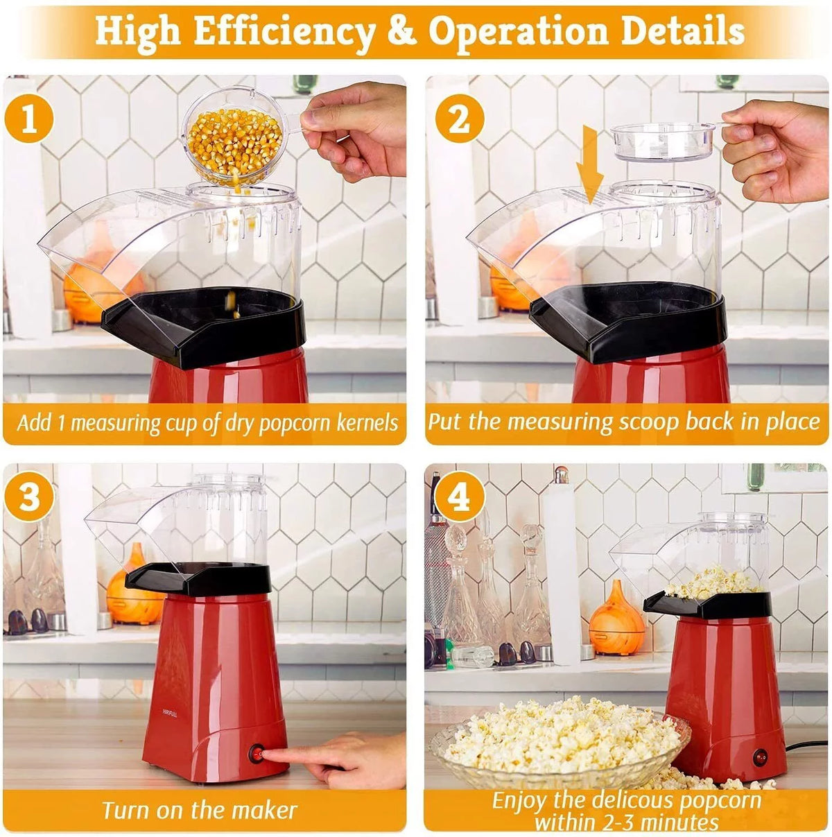 Hot Air Electric Popcorn Maker C2846