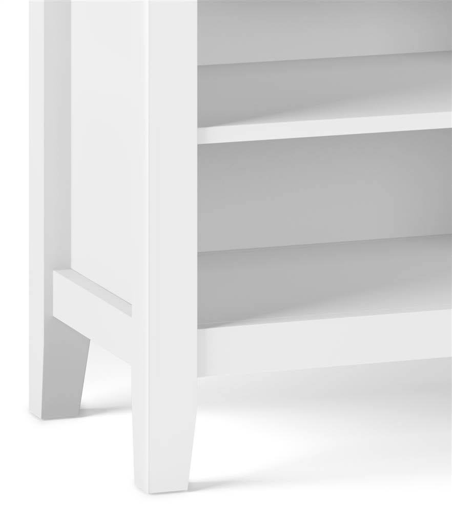 White Solid Wood Bedside Table Q981313