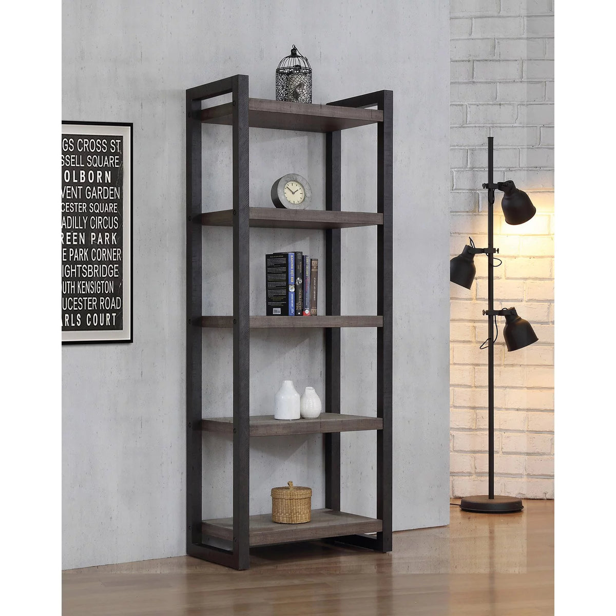 Weathered Oak 70" Bookcase C85705