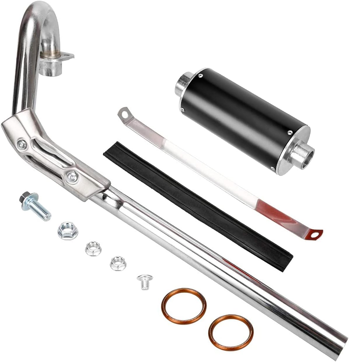 Black Pack of 2 Muffler Exhaust Silencer Pipe Head Assembly H5879